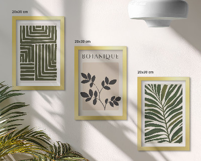 Lot de 3 tableaux Compositions botaniques dans le style du minimalisme bohème