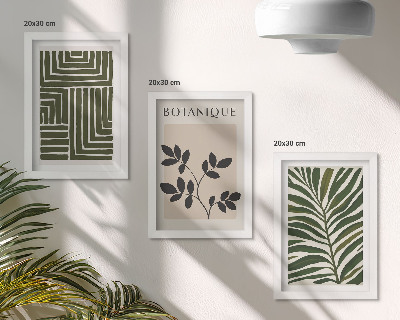 Lot de 3 tableaux Compositions botaniques dans le style du minimalisme bohème