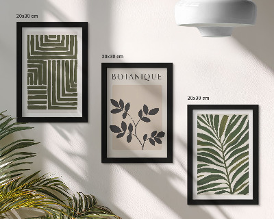 Lot de 3 tableaux Compositions botaniques dans le style du minimalisme bohème