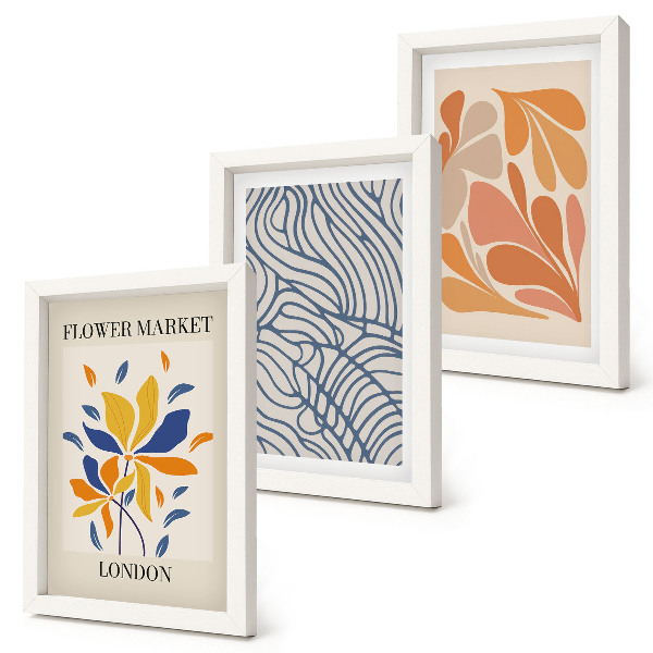 Mur de cadres Fleurs de style moderne aux motifs abstraits