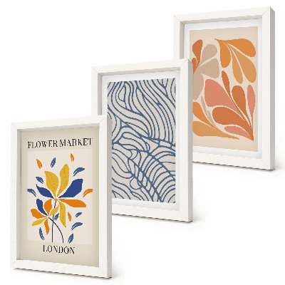 Mur de cadres Fleurs de style moderne aux motifs abstraits