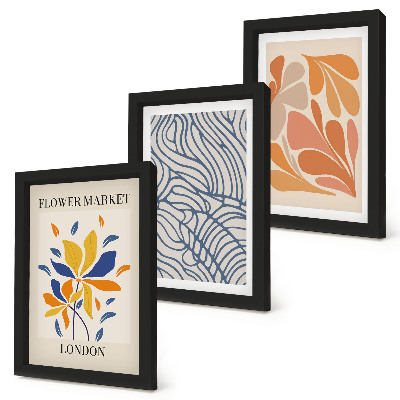 Mur de cadres Fleurs de style moderne aux motifs abstraits