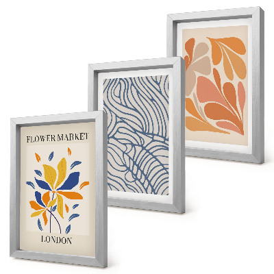 Mur de cadres Fleurs de style moderne aux motifs abstraits