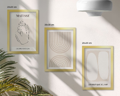 Lot de 3 tableaux Lignes élégantes et formes minimalistes dans des tons neutres