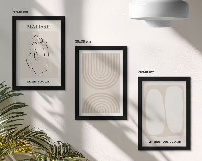 Lot de 3 tableaux Lignes élégantes et formes minimalistes dans des tons neutres