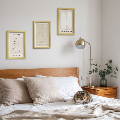 Ensemble de 3 tableaux Lignes et formes dans des tons de beige et de blanc