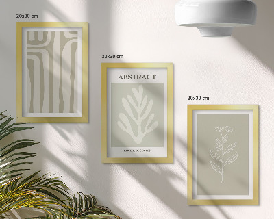 Mur de cadres Motifs végétaux abstraits aux couleurs douces