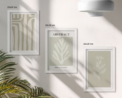 Mur de cadres Motifs végétaux abstraits aux couleurs douces