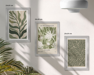 Lot de 3 tableaux Motifs végétaux, décorations botaniques, style bohème