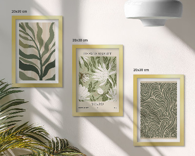 Lot de 3 tableaux Motifs végétaux, décorations botaniques, style bohème