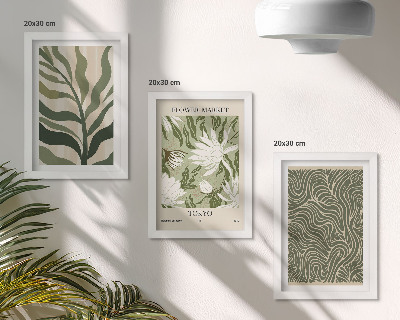 Lot de 3 tableaux Motifs végétaux, décorations botaniques, style bohème