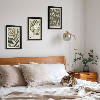 Lot de 3 tableaux Motifs végétaux, décorations botaniques, style bohème