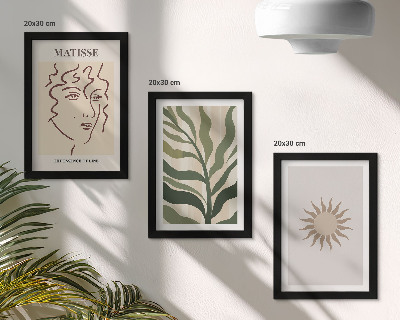 Ensemble de 3 tableaux Motifs et lignes végétales abstraites aux couleurs douces