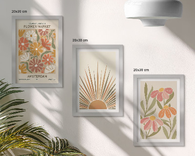 Mur de cadres Fleurs aux couleurs pastel baignées de soleil