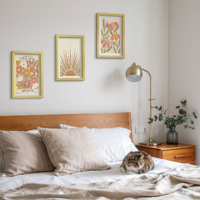Mur de cadres Fleurs aux couleurs pastel baignées de soleil