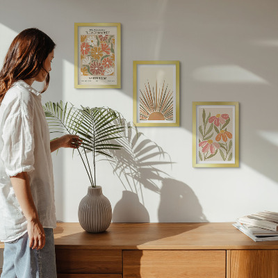 Mur de cadres Fleurs aux couleurs pastel baignées de soleil