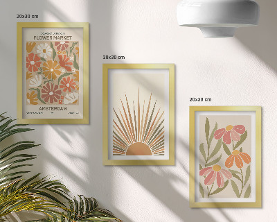 Mur de cadres Fleurs aux couleurs pastel baignées de soleil