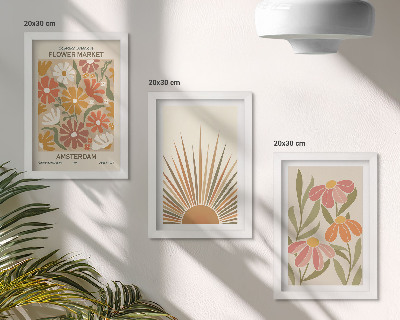 Mur de cadres Fleurs aux couleurs pastel baignées de soleil