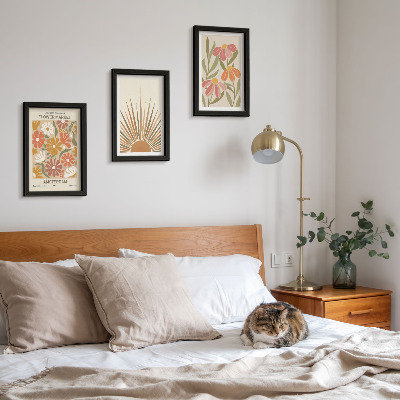 Mur de cadres Fleurs aux couleurs pastel baignées de soleil