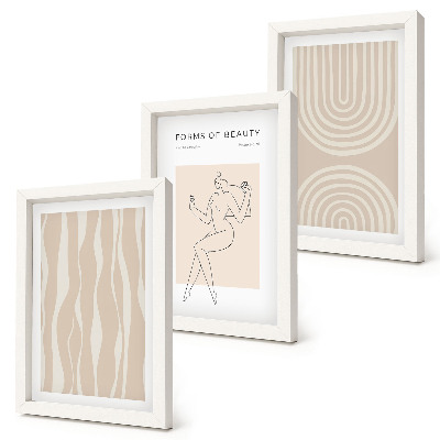 Lot de 3 tableaux Motifs abstraits, décorations bohèmes délicates