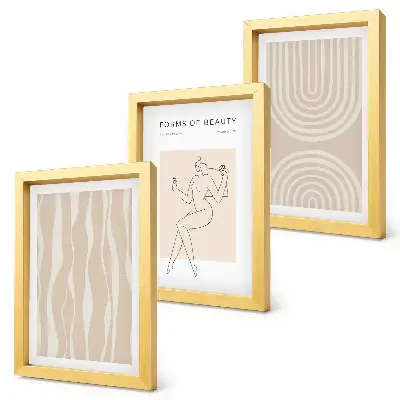 Lot de 3 tableaux motifs abstraits aux décorations bohèmes délicates