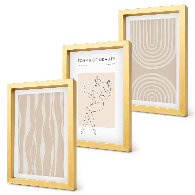 Lot de 3 tableaux Motifs abstraits, décorations bohèmes délicates