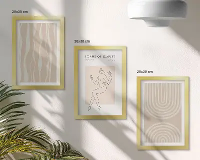 Lot de 3 tableaux motifs abstraits aux décorations bohèmes délicates