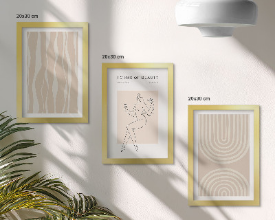 Lot de 3 tableaux Motifs abstraits, décorations bohèmes délicates