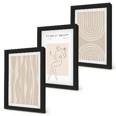 Lot de 3 tableaux motifs abstraits aux décorations bohèmes délicates