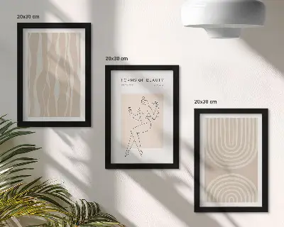 Lot de 3 tableaux motifs abstraits aux décorations bohèmes délicates