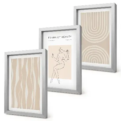 Lot de 3 tableaux motifs abstraits aux décorations bohèmes délicates