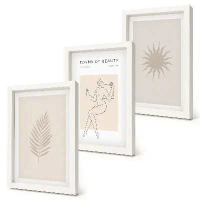Ensemble de 3 tableaux formes minimalistes et naturelles