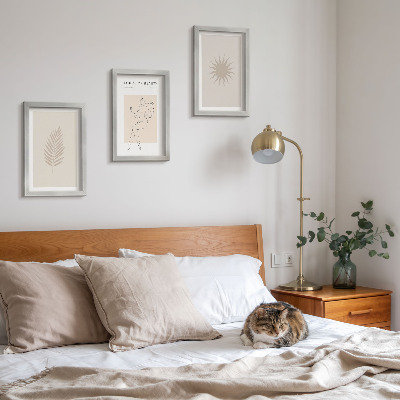 Ensemble de 3 tableaux Une collection de formes minimalistes et de formes naturelles