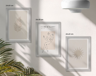Ensemble de 3 tableaux Une collection de formes minimalistes et de formes naturelles