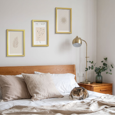 Ensemble de 3 tableaux Une collection de formes minimalistes et de formes naturelles