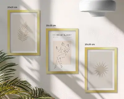 Ensemble de 3 tableaux formes minimalistes et naturelles