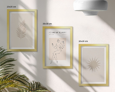 Ensemble de 3 tableaux Une collection de formes minimalistes et de formes naturelles
