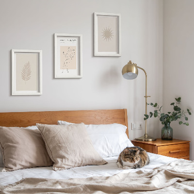 Ensemble de 3 tableaux Une collection de formes minimalistes et de formes naturelles
