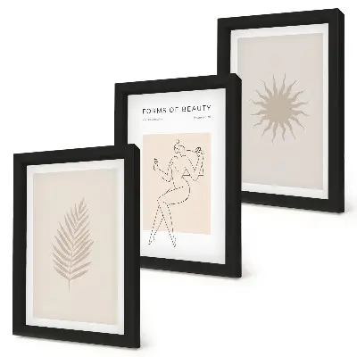 Ensemble de 3 tableaux formes minimalistes et naturelles
