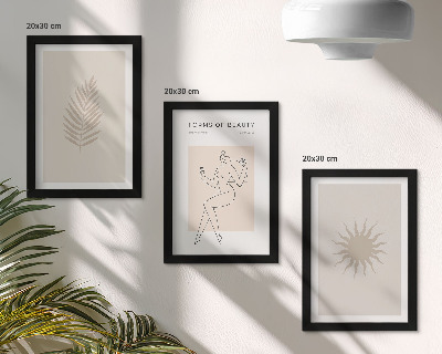 Ensemble de 3 tableaux Une collection de formes minimalistes et de formes naturelles