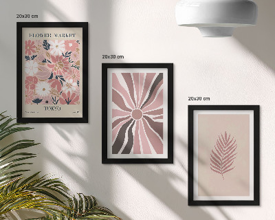 Mur de cadres Motifs floraux avec des feuilles et des formes géométriques