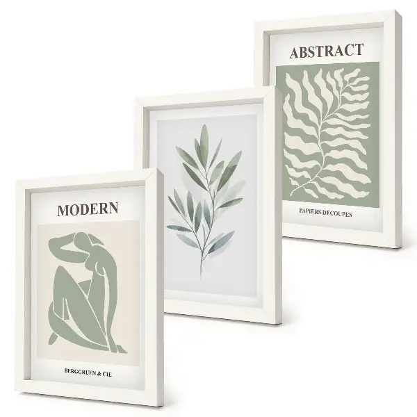 Mur de cadres plantes bohèmes à l'aquarelle style Matisse