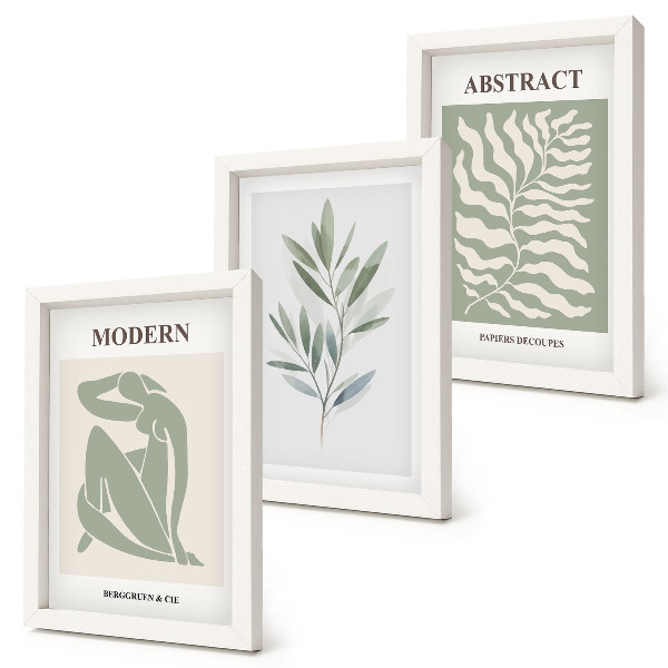 Mur de cadres Plantes bohèmes aquarelles de style Matisse