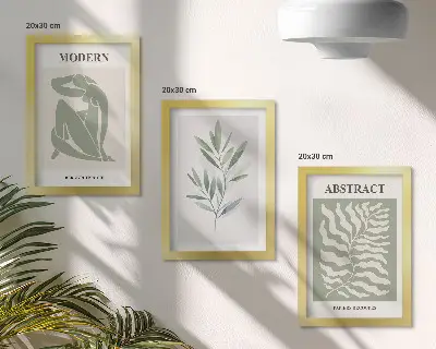 Mur de cadres plantes bohèmes à l'aquarelle style Matisse
