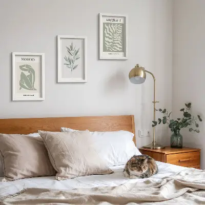 Mur de cadres plantes bohèmes à l'aquarelle style Matisse