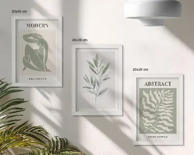 Mur de cadres plantes bohèmes à l'aquarelle style Matisse