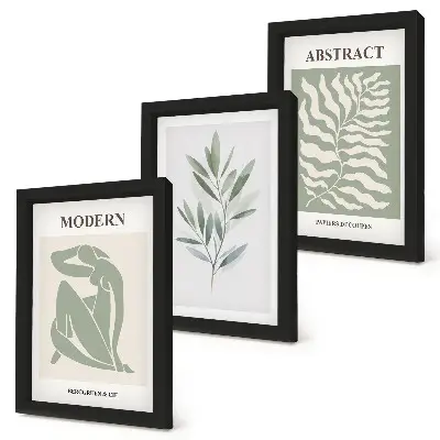 Mur de cadres plantes bohèmes à l'aquarelle style Matisse