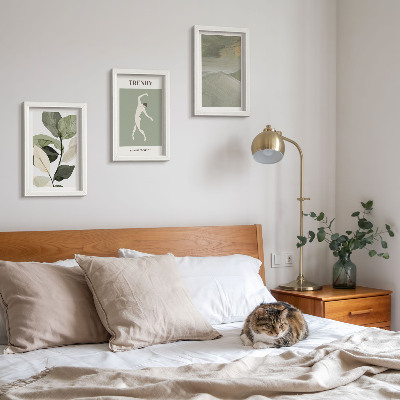 Ensemble de 3 tableaux Motifs végétaux avec silhouettes et formes abstraites