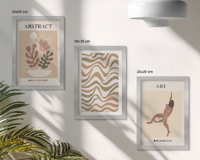 Ensemble de 3 tableaux Formes et motifs abstraits bohèmes de Matisse