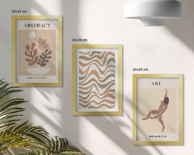 Ensemble de 3 tableaux Formes et motifs abstraits bohèmes de Matisse